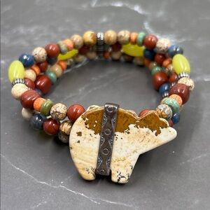 Carolyn Pollack Jasper Bear Gemstone Bracelet